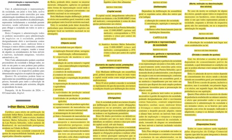 Américo Sebastião na estrutura accionista da inther-Beira apesar de desaparecido