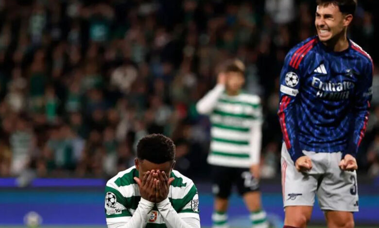 Sporting de Geny Catamo perde com Arsenal ao apagar das luzes