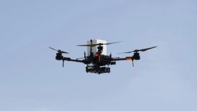 Drone usado pela nave para testar o transporte de órgãos