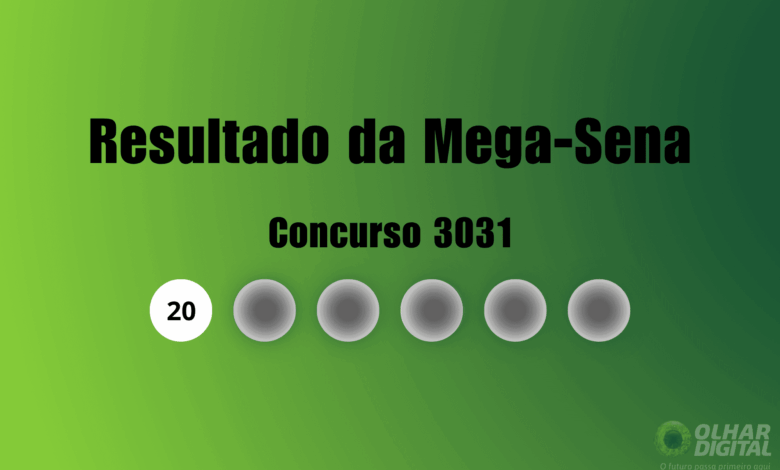 Resultado da Mega-Sena de hoje: veja números e ganhadores do concurso 3031 (terça, 14/07)