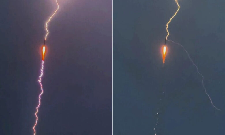 Foguete chinês é atingido por raio poucos segundos após lançamento