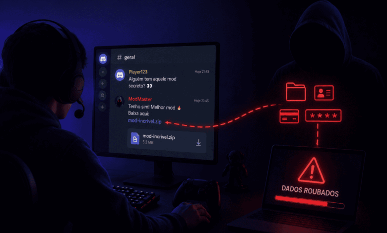 Hackers usam Discord e mods falsos para roubar dados de gamers, alerta especialista