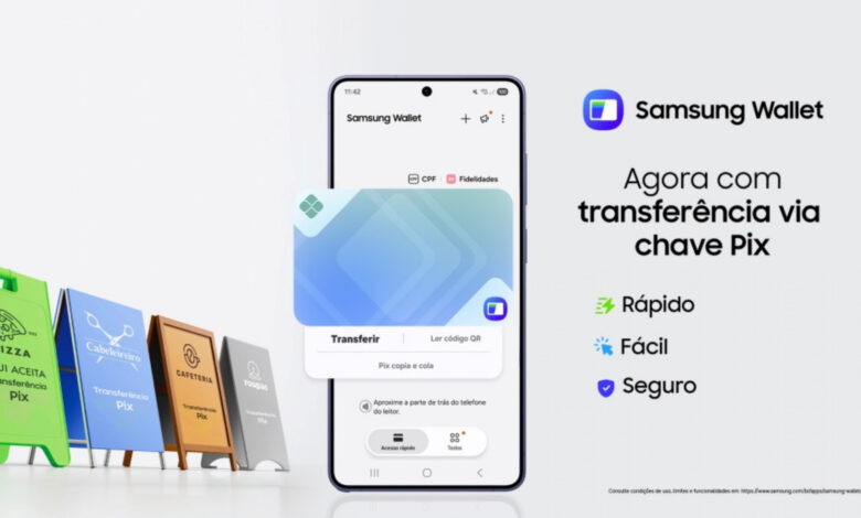 Samsung adiciona opção de transferência via chave Pix na Samsung Wallet; saiba como fazer