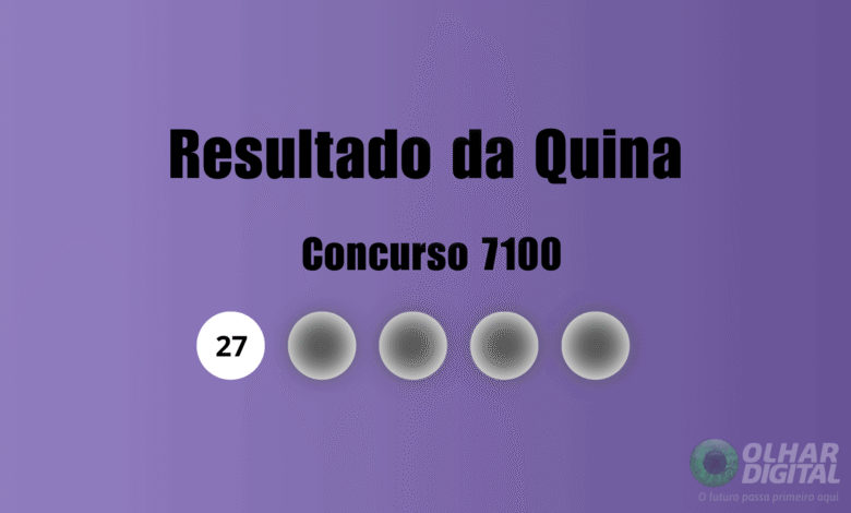Resultado da Quina de hoje: veja números e ganhadores do concurso 7100 (segunda, 24/08)