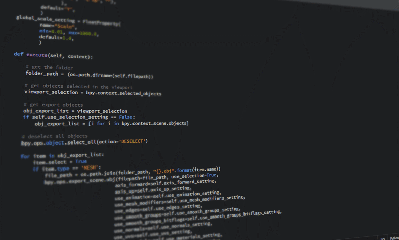 Close-up view of Python code on a computer screen, reflecting software development and programming.