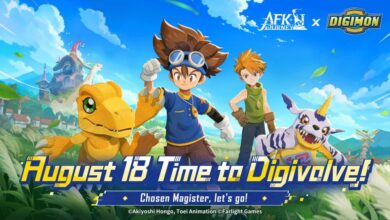 Digimon Adventure chega a AFK Journey em crossover limitado com Taichi, Yamato e digievoluções