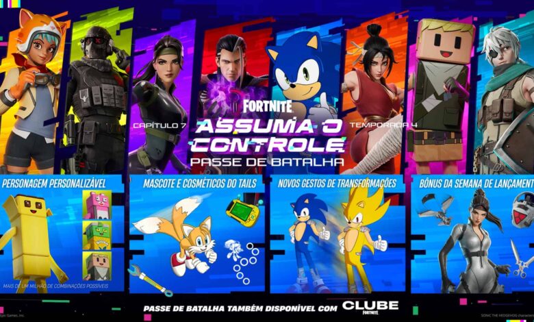 Fortnite reúne Sonic, Pac-Man, Mega Man e mais de 20 lendas dos games em nova temporada