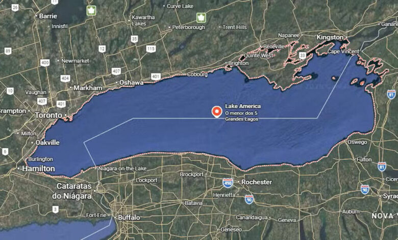Google Maps chama Lago Ontário de ‘Lago América’ nos EUA após ordem de Trump