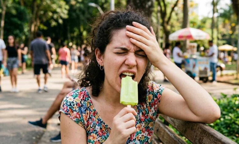 O que causa a dor de cabeça ao tomar sorvete muito gelado?