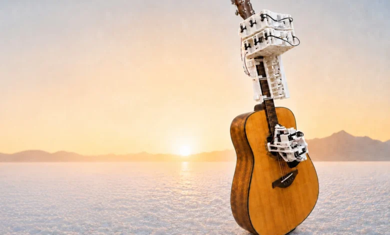 Robô transforma violão comum em instrumento que toca sozinho