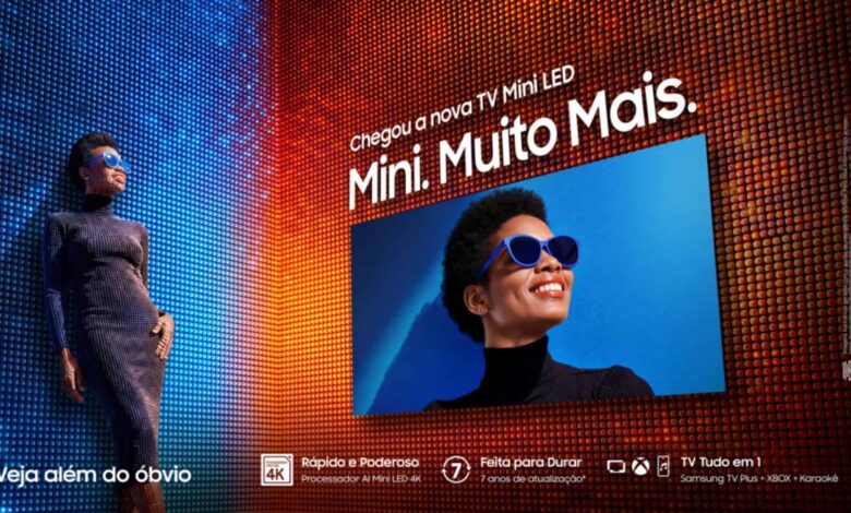Samsung lança TVs Mini LED no Brasil com foco em IA, games e casa conectada