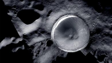 Tremores lunares podem revelar gelo enterrado nas crateras do polo sul da Lua