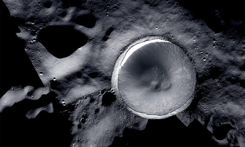 Tremores lunares podem revelar gelo enterrado nas crateras do polo sul da Lua