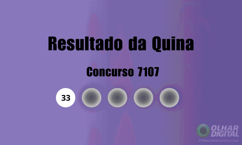 Resultado da Quina de hoje: veja números e ganhadores do concurso 7107 (terça, 01/09)