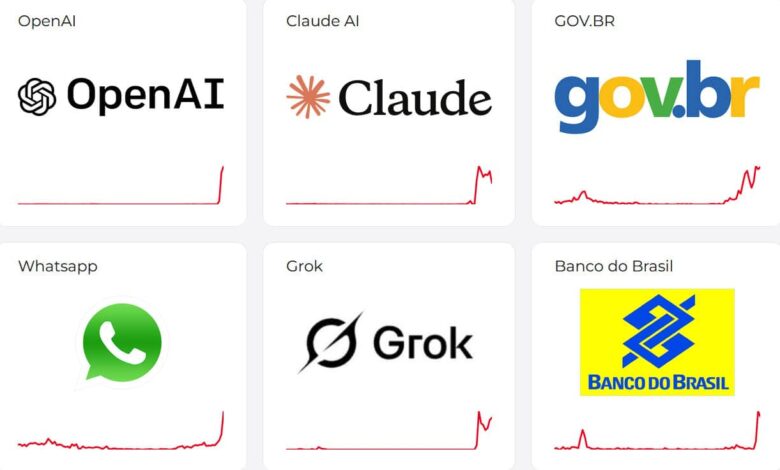 Apagão digital? Queda em massa afeta IAs, bancos, WhatsApp e serviços do governo
